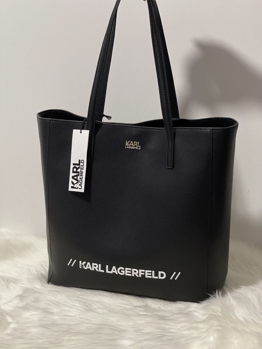 Dámska kabelka KARL LAGERFELD K/Athleisure North South Tote Leather Black