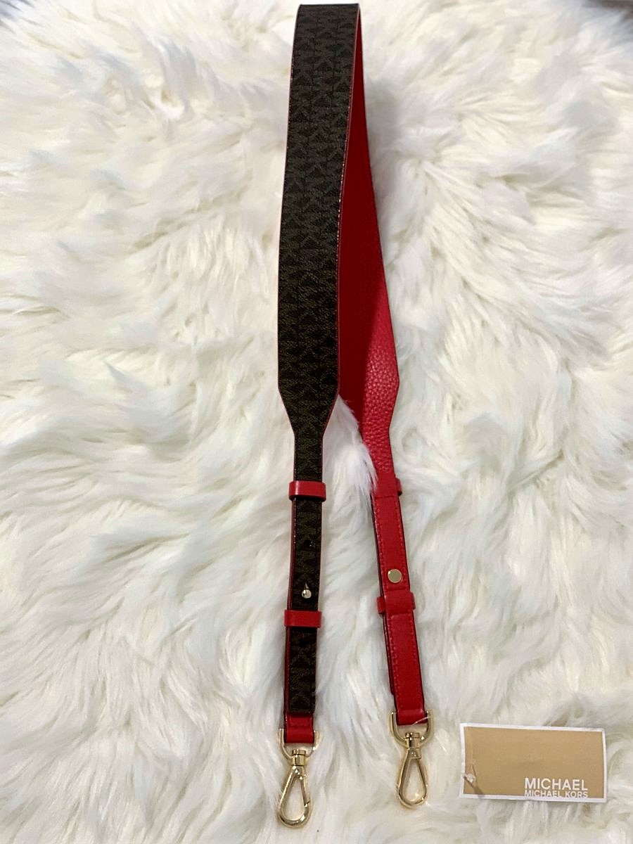 Popruh MICHAEL KORS Guitar Strap Leather Bright Red