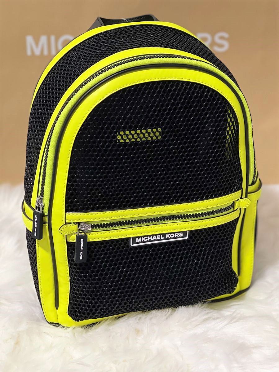 Dámsky ruksak MICHAEL KORS Sport Danika Medium Backpack Black/Neon Yellow