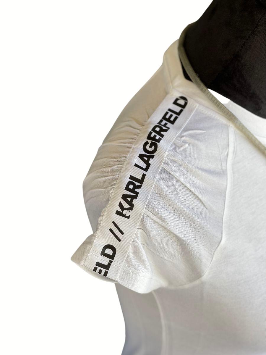 Dámske tričko KARL LAGERFELD Athleisure Logo Tape White